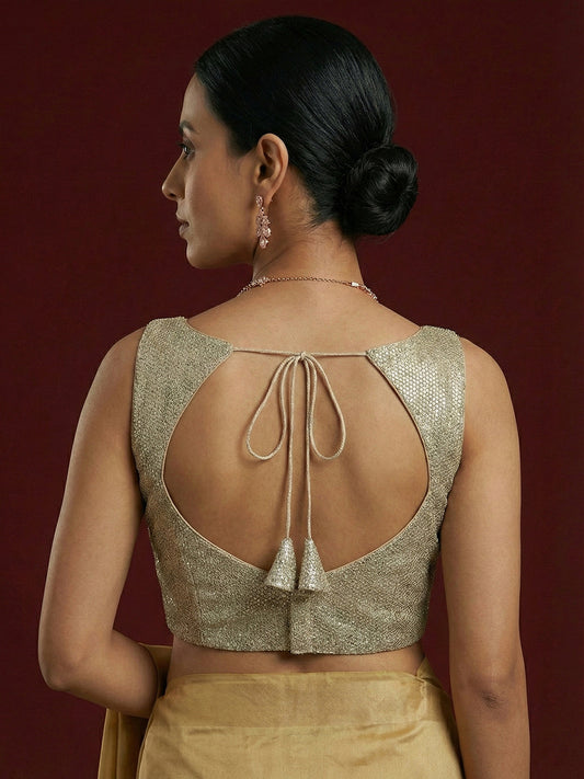 Embellished Gold Saree Blouse