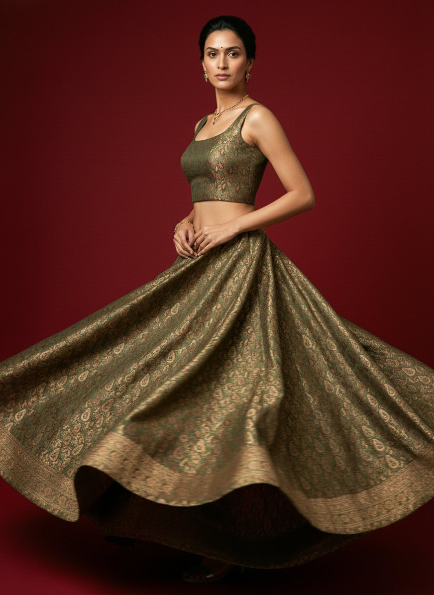 Women's Paisley Floral Design Saree Blouse