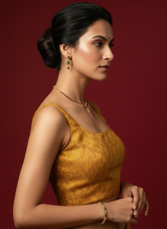 Women's Paisley Floral Design Saree Blouse