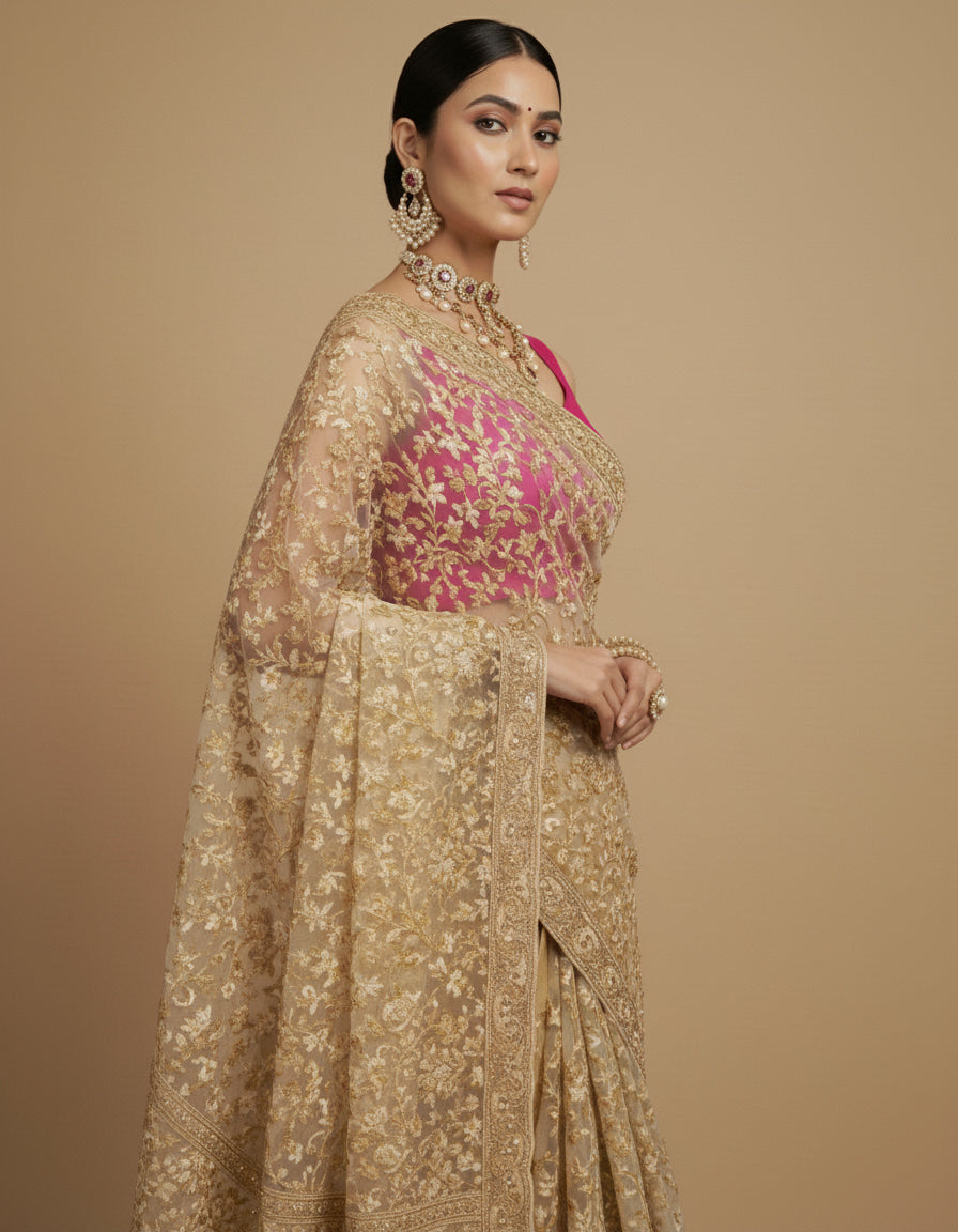 Capri Silk Padded V Neck Saree Blouse