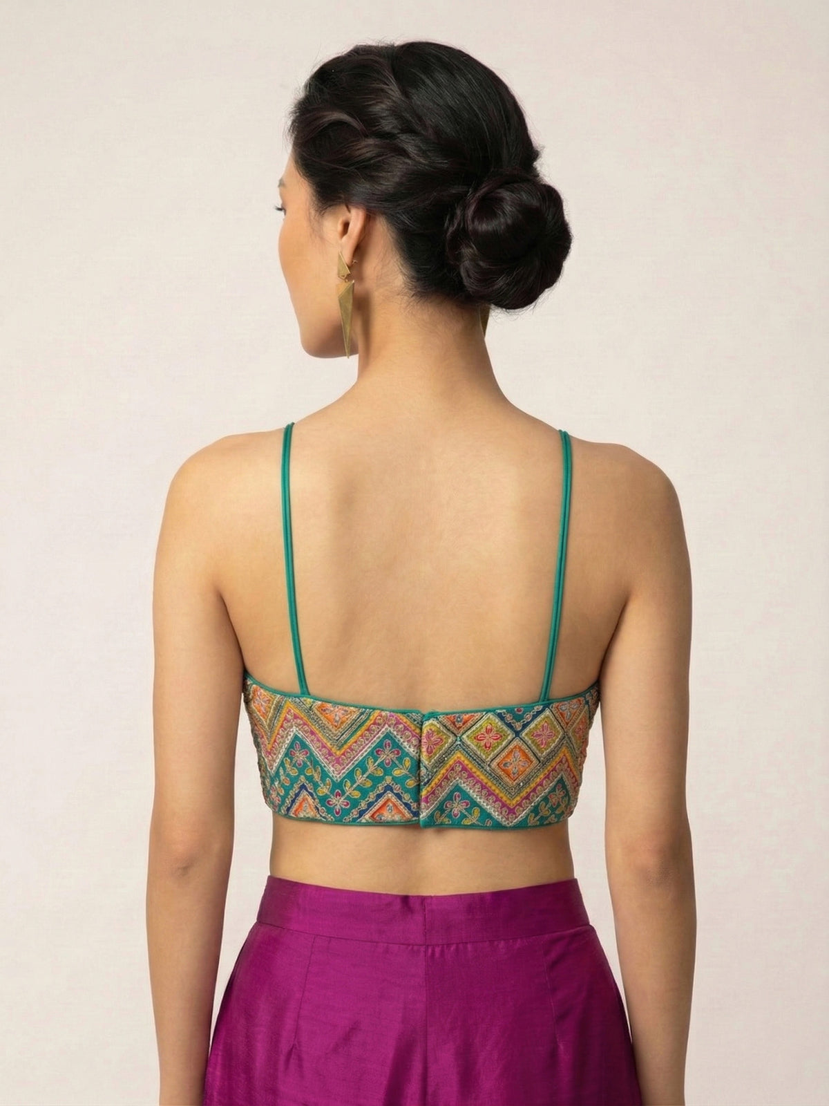 Embroidered Rama Saree Blouse