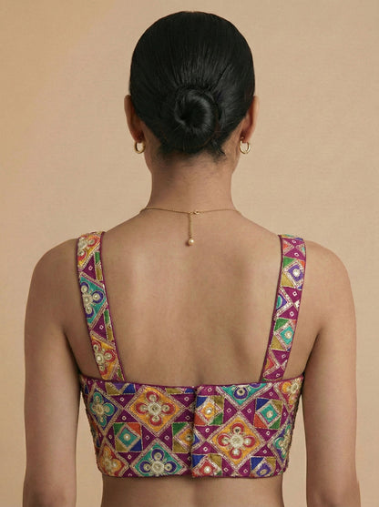 Viraasat Rani Pink Embroidered Designer Saree Blouse