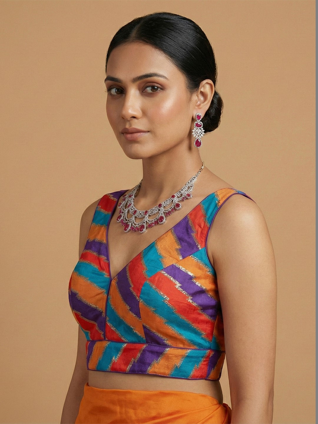 Multi Purple Coloured Blouse