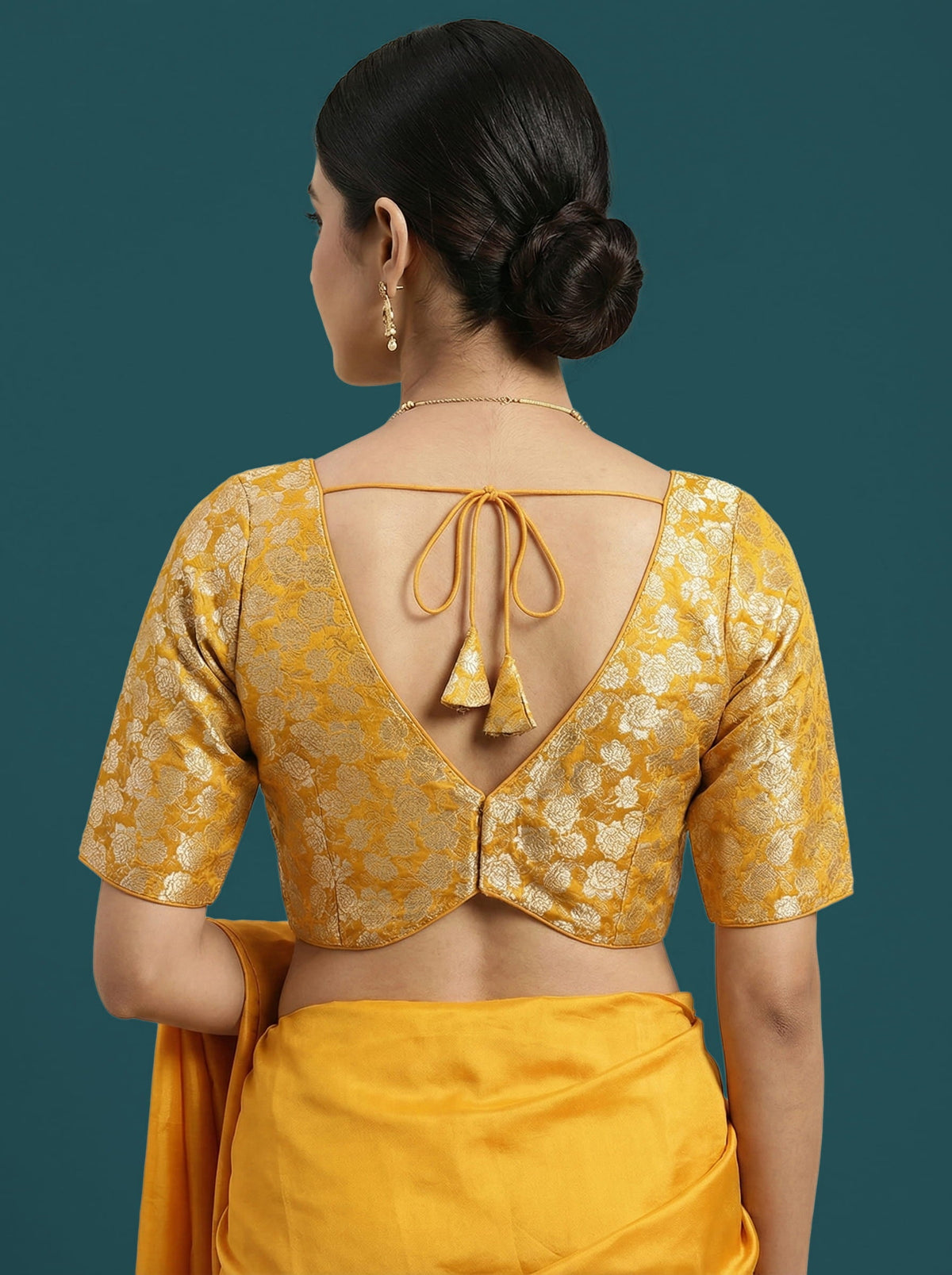 Woven Yellow Design Blouse