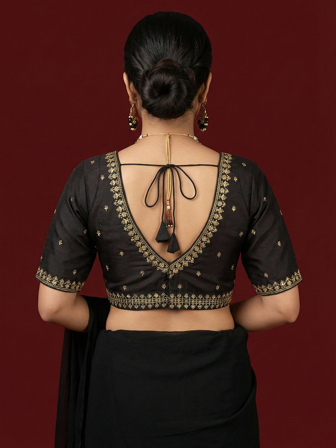 Women's Capri Silk Embroidered Saree Blouse