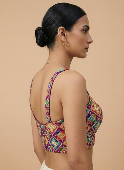 Viraasat Rani Pink Embroidered Designer Saree Blouse