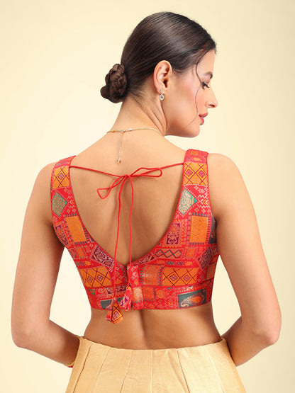 Women's Designer Printed Saree Blouse