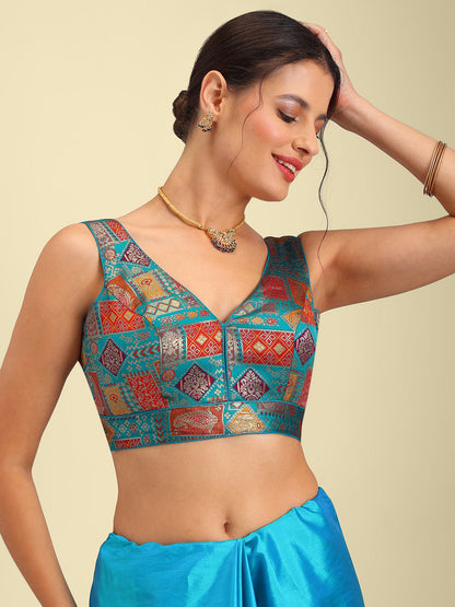 Women's Designer Printed Saree Blouse
