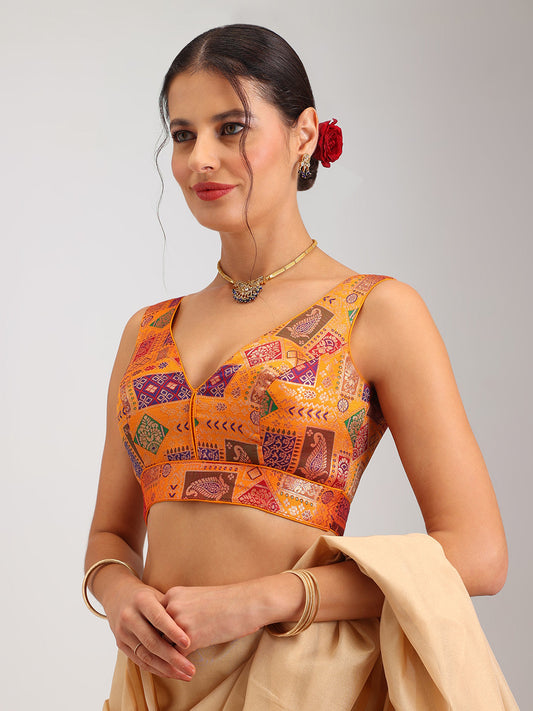 Women's Designer Printed Saree Blouse