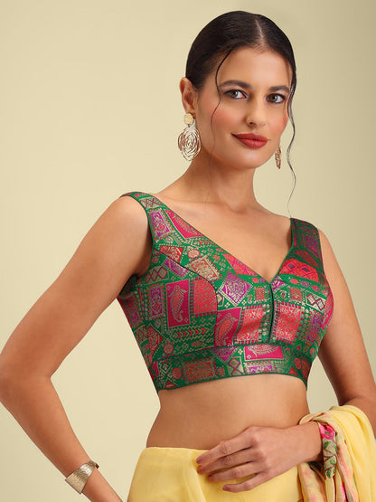 Women's Designer Printed Saree Blouse