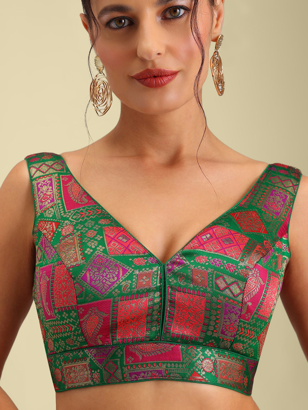 Women's Designer Printed Saree Blouse