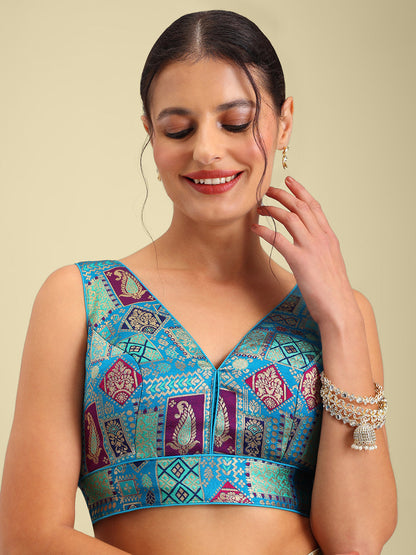 Women's Designer Printed Saree Blouse