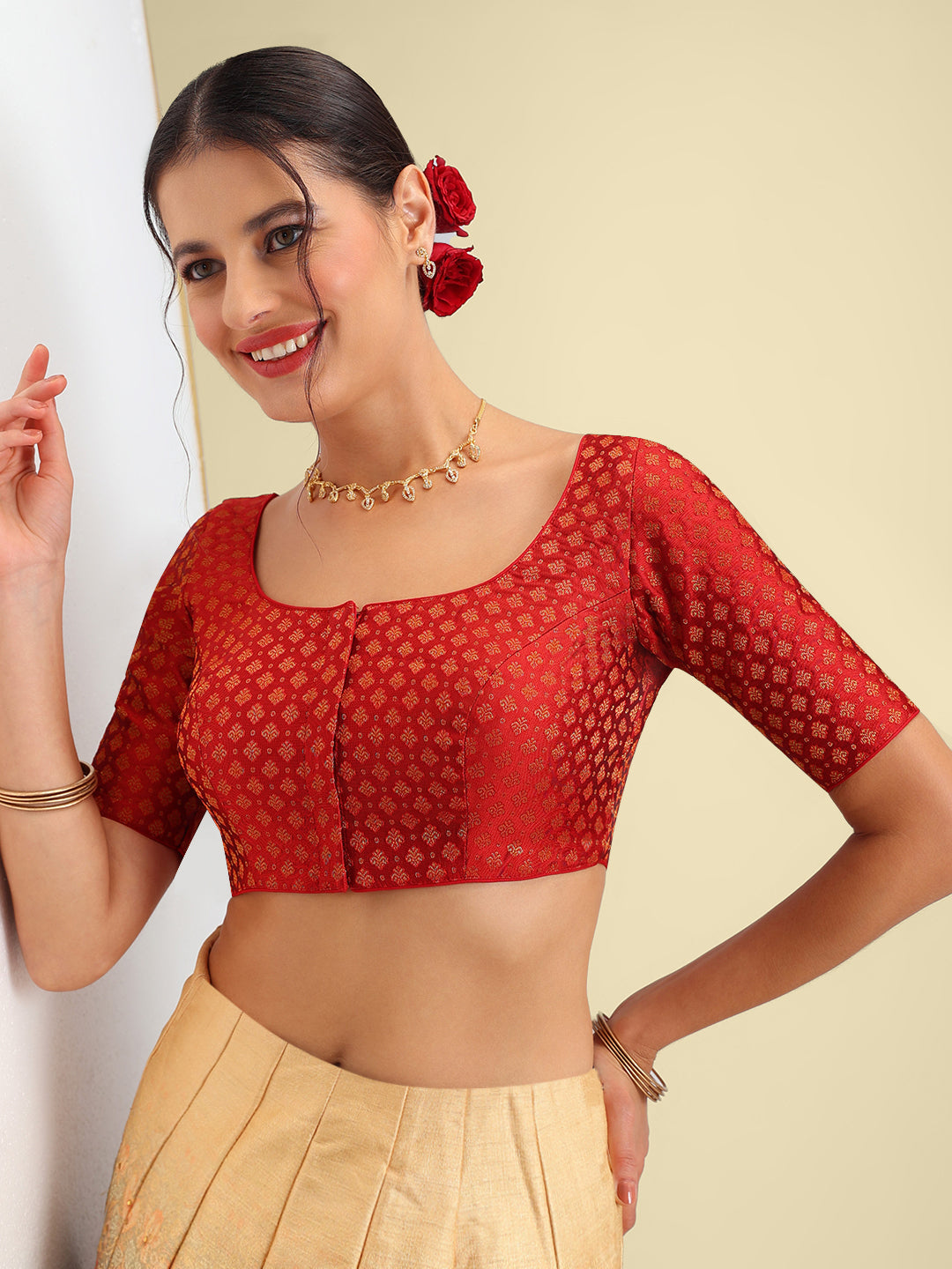 Women's Designer Brocade Saree Blouse