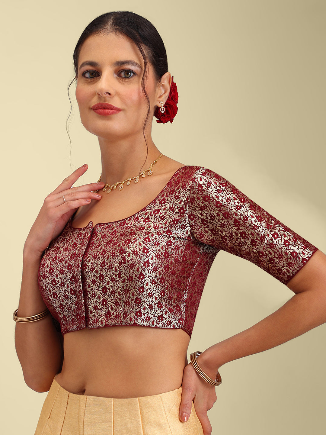 Women's Designer Brocade Saree Blouse