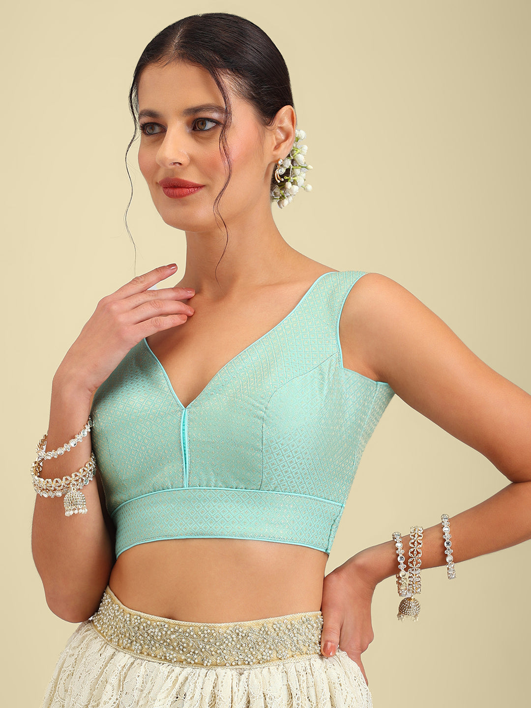 Women's Designer Brocade Saree Blouse