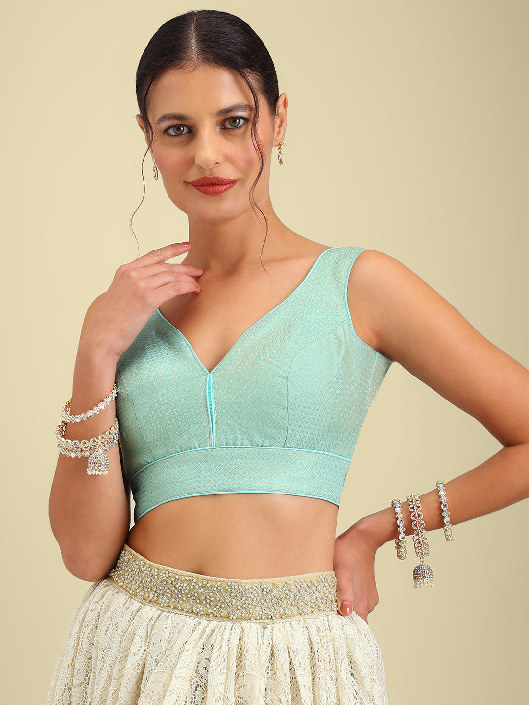 Women's Designer Brocade Saree Blouse