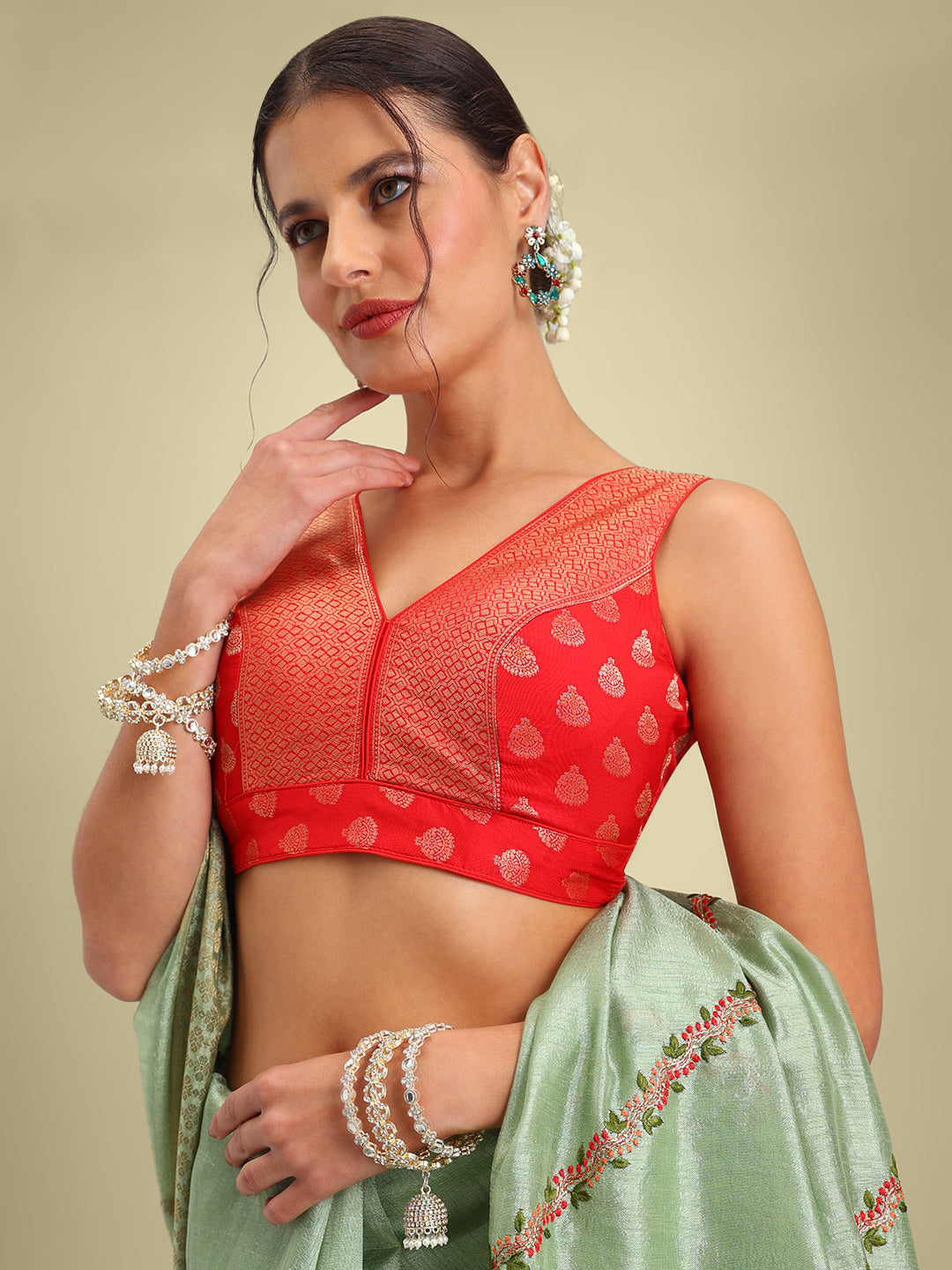 Women's Designer Brocade Saree Blouse