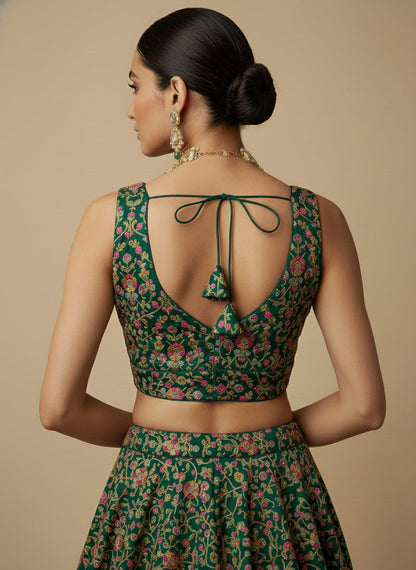 Women's Embroidered V Neck Saree Blouse