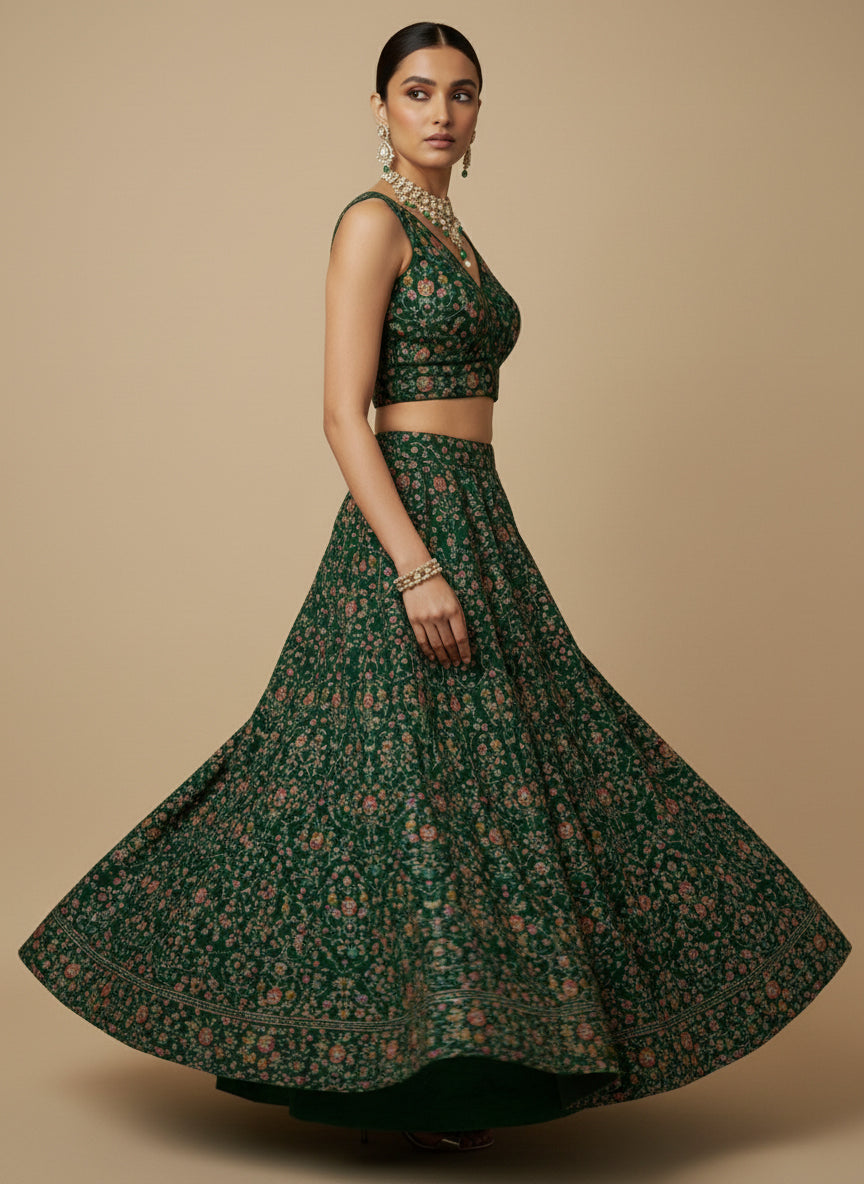Women's Embroidered V Neck Saree Blouse