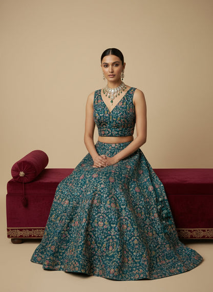 Women's Embroidered V Neck Saree Blouse