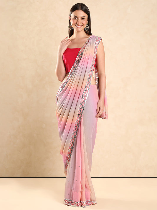 Raw Silk Dark Rani Padded Saree Blouse