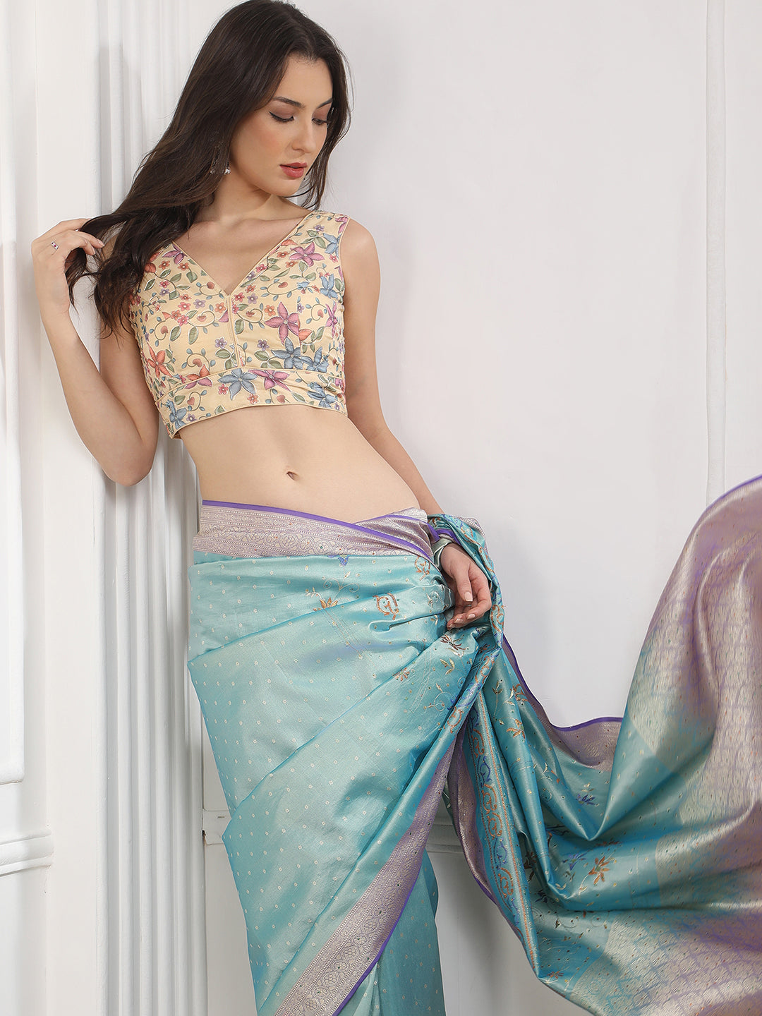 Floral Printed Saree Blouse