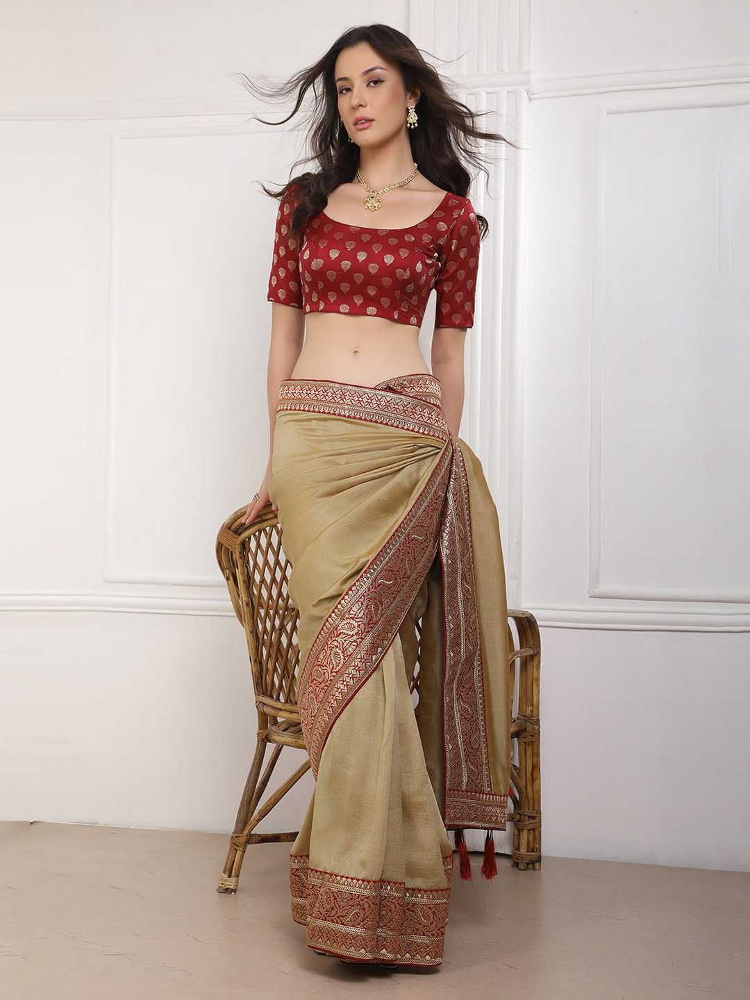 Designer Brocade Saree Blouse