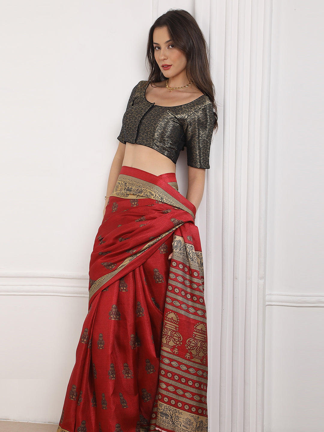 Designer Brocade Saree Blouse