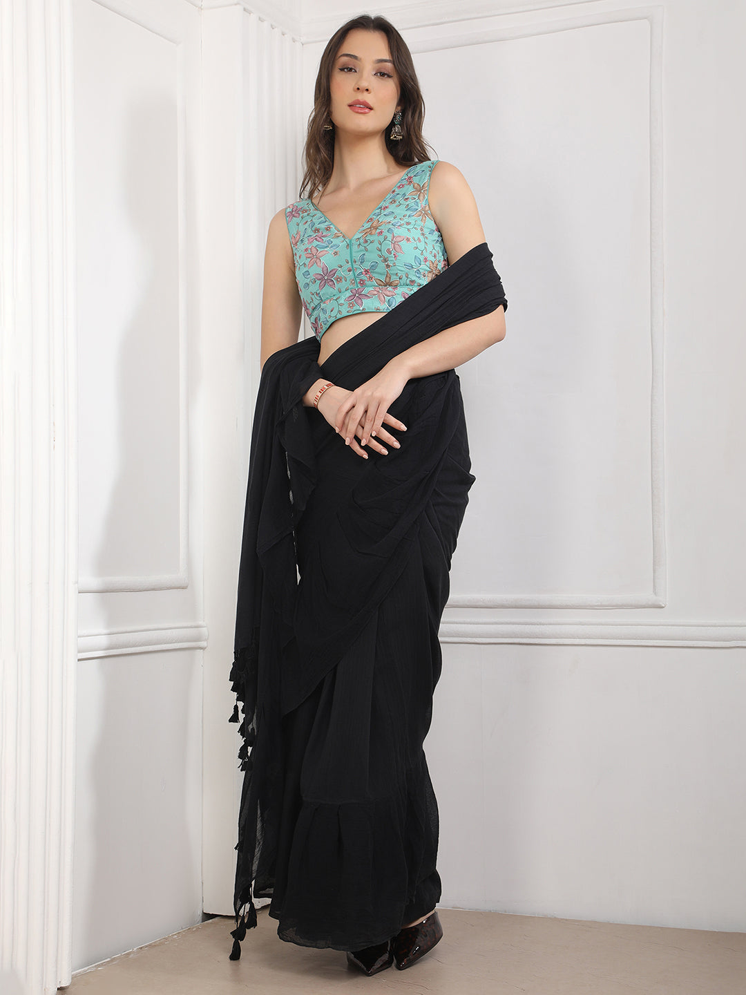 Floral Printed Saree Blouse