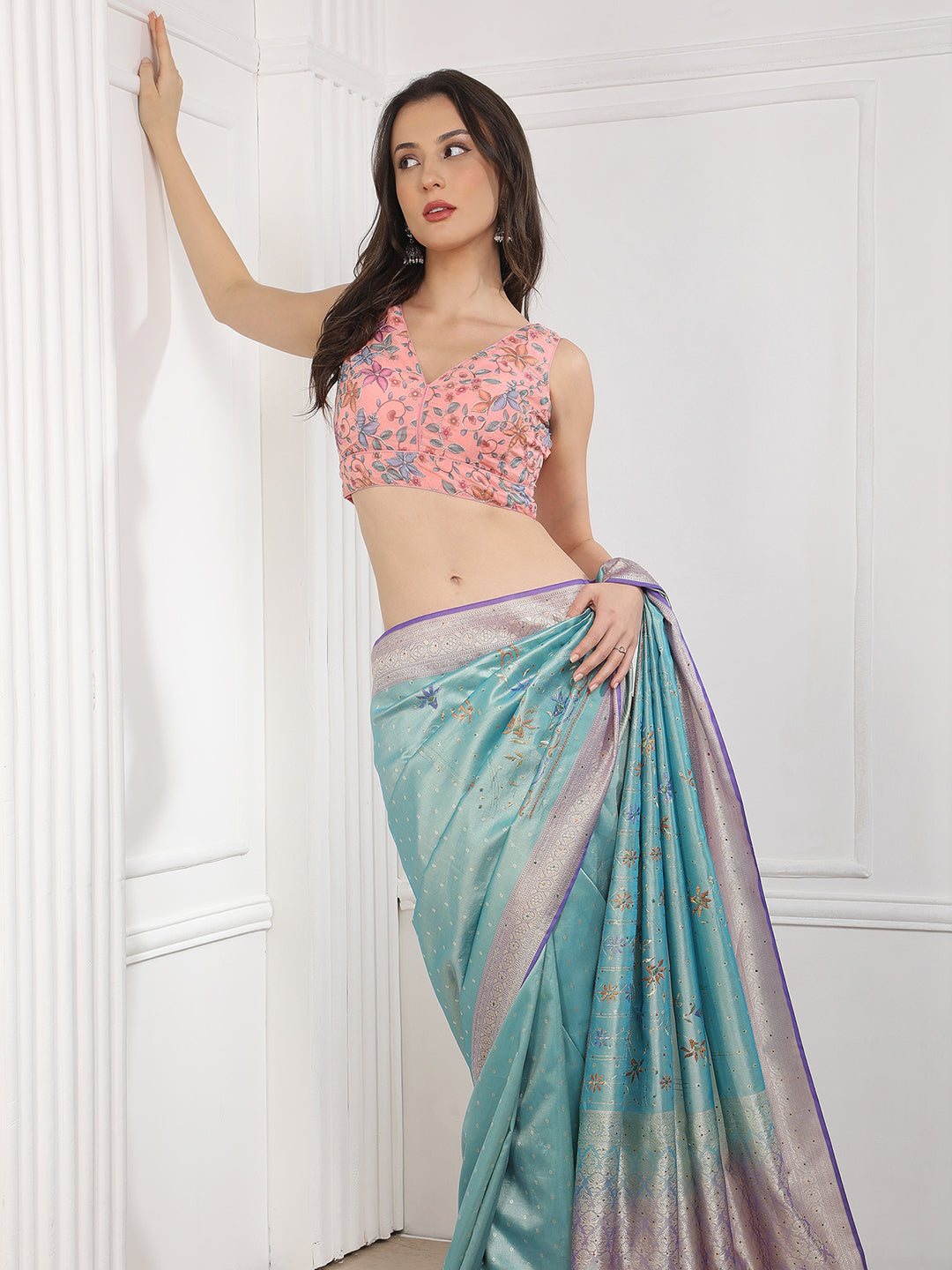 Floral Printed Saree Blouse