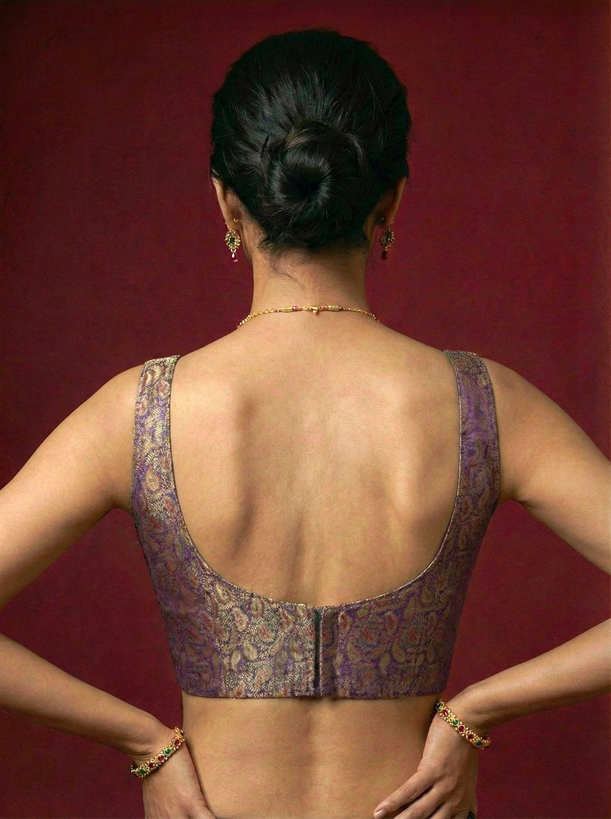 Women's Paisley Floral Design Saree Blouse