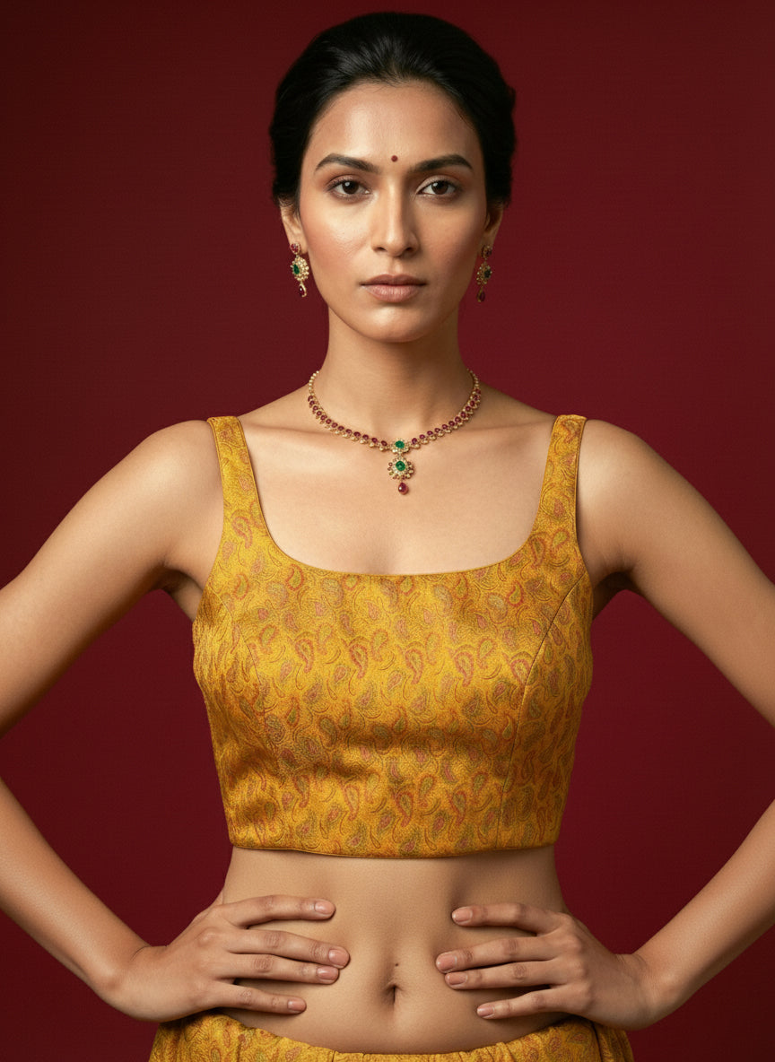Women's Paisley Floral Design Saree Blouse