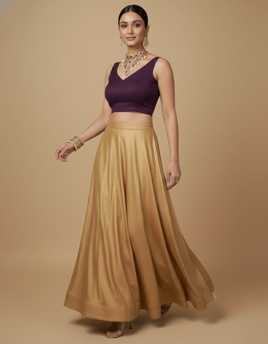 Capri Silk Padded V Neck Saree Blouse