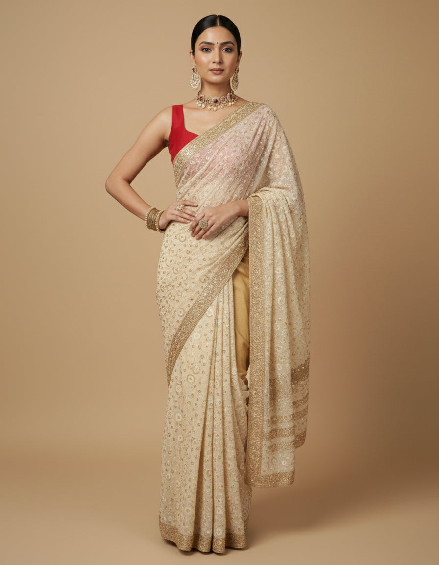 Capri Silk Padded V Neck Saree Blouse