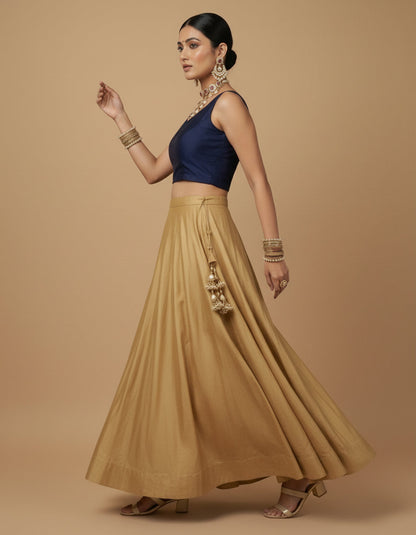 Capri Silk Padded V Neck Saree Blouse