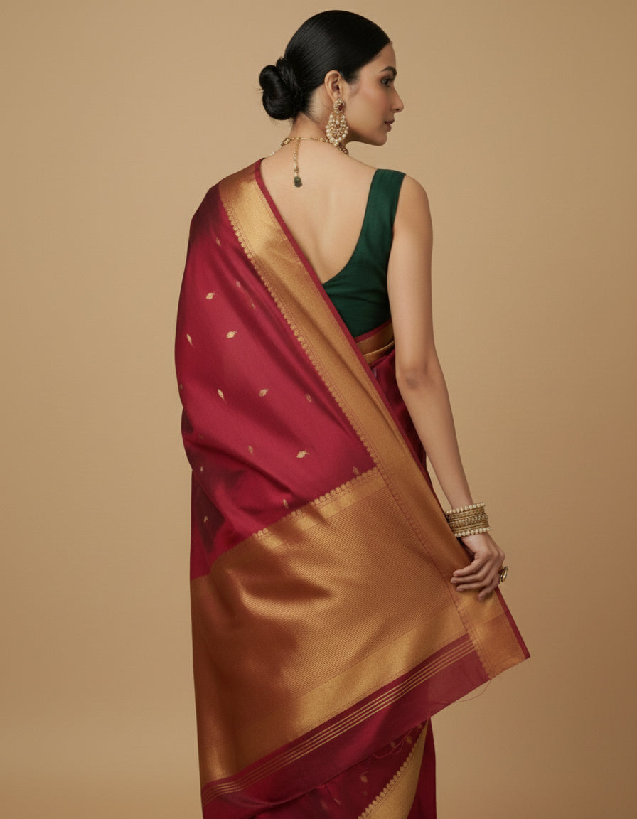 Capri Silk Padded V Neck Saree Blouse