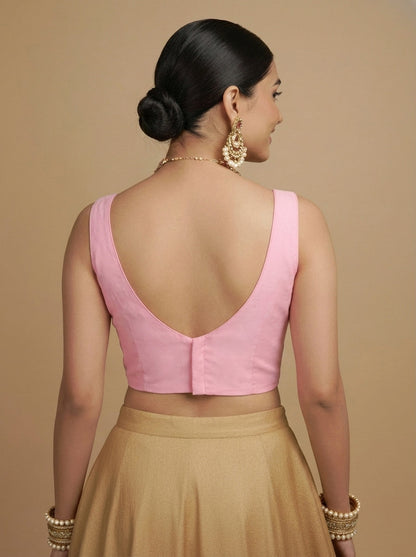 Capri Silk Padded V Neck Saree Blouse