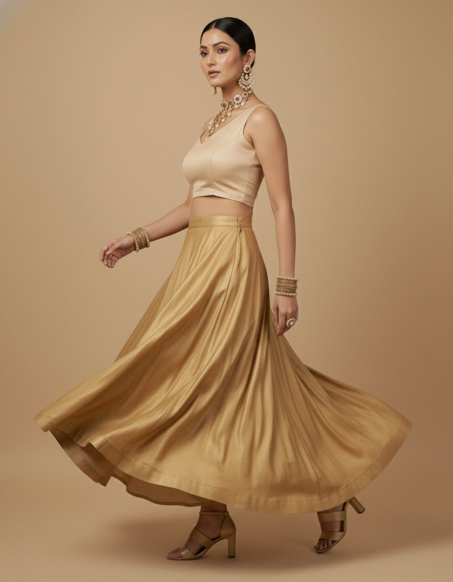 Capri Silk Padded V Neck Saree Blouse