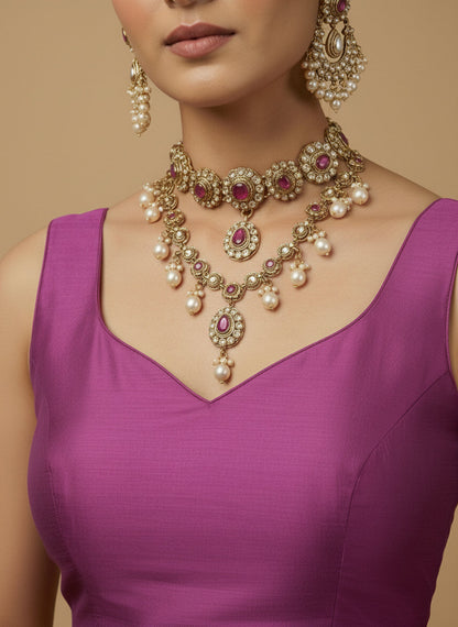 Capri Silk Padded V Neck Saree Blouse