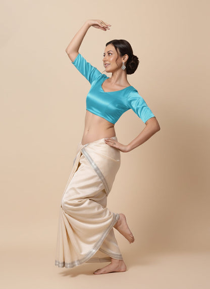 Satin Silk Side Smcoking Stretchable Readymade Blouse